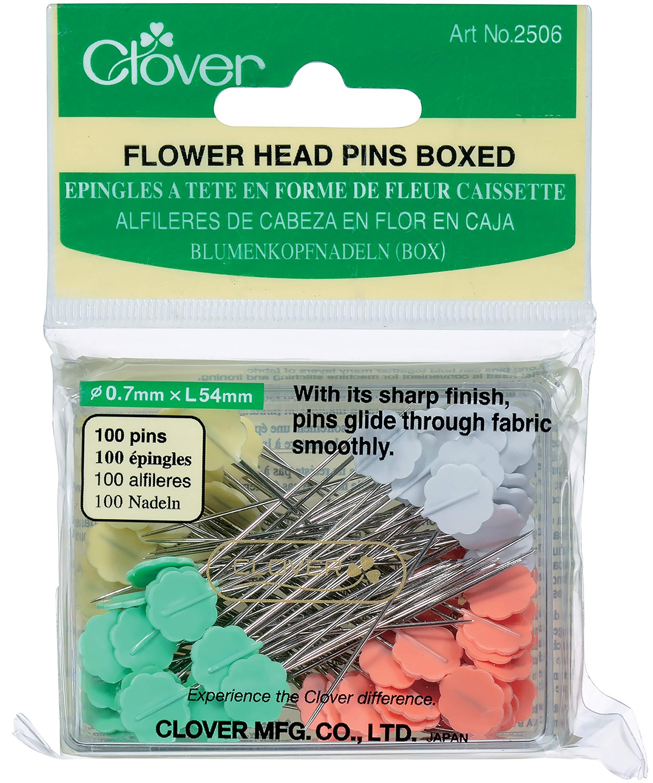 Box of 100 clover flower -shaped pins