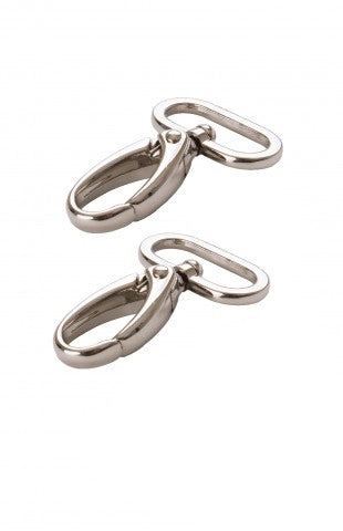 Set of 2 carabiners passing 25 mm Silver