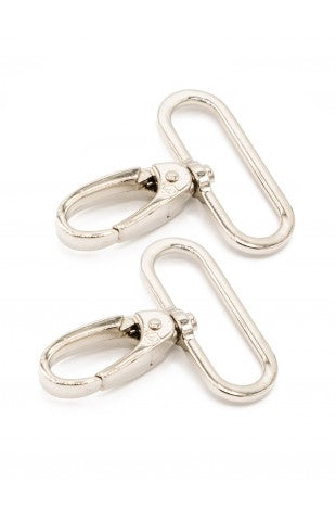 Set of 2 carabiners passing 38 mm Silver