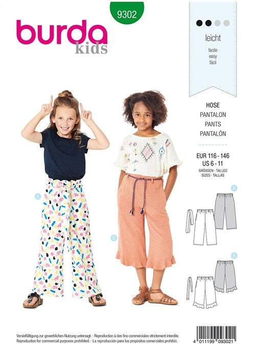 Pants pattern - Burda 9302