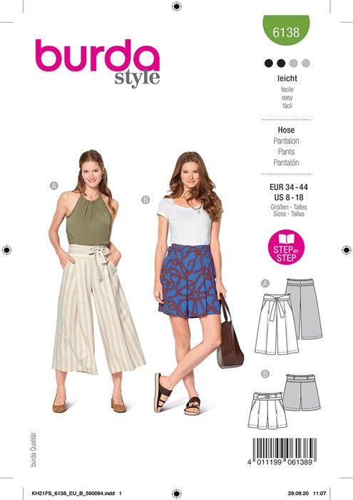 Skirt -culotte boss - Burda 6138