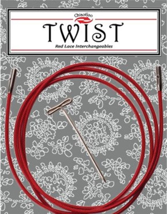 Câble Twist RED pour aiguilles interchangeables ChiaoGoo