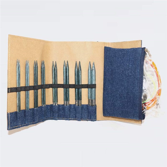 Trousse aiguilles à tricoter circulaires KnitPro Indigo