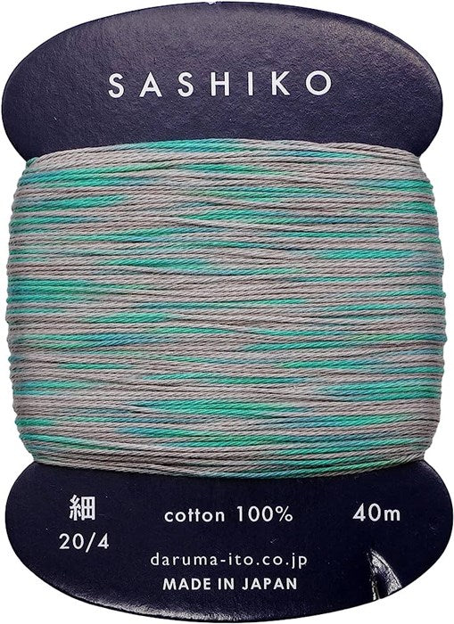 Fil sashiko Daruma Kasuri multicolore 2 couleurs 40 m