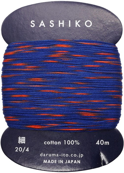 Fil sashiko Daruma Kasuri multicolore 2 couleurs 40 m