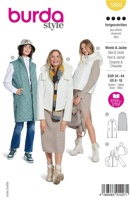 Patron de gilet et veste - Burda 5869