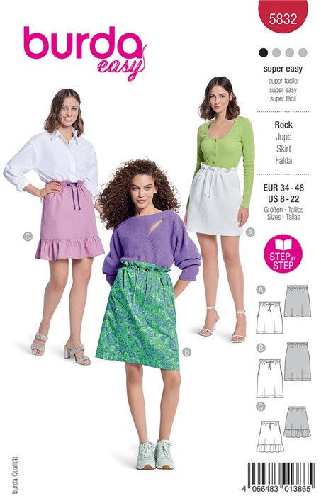 Skirt pattern - Burda 5832