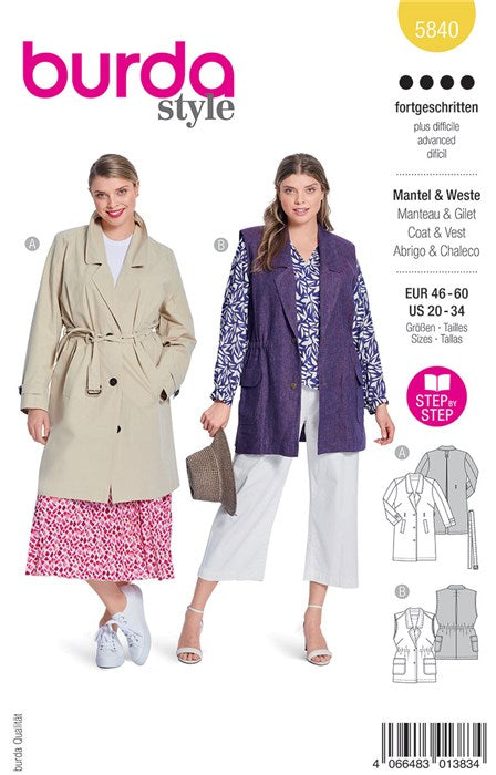 Coat boss and vest - Burda 5840