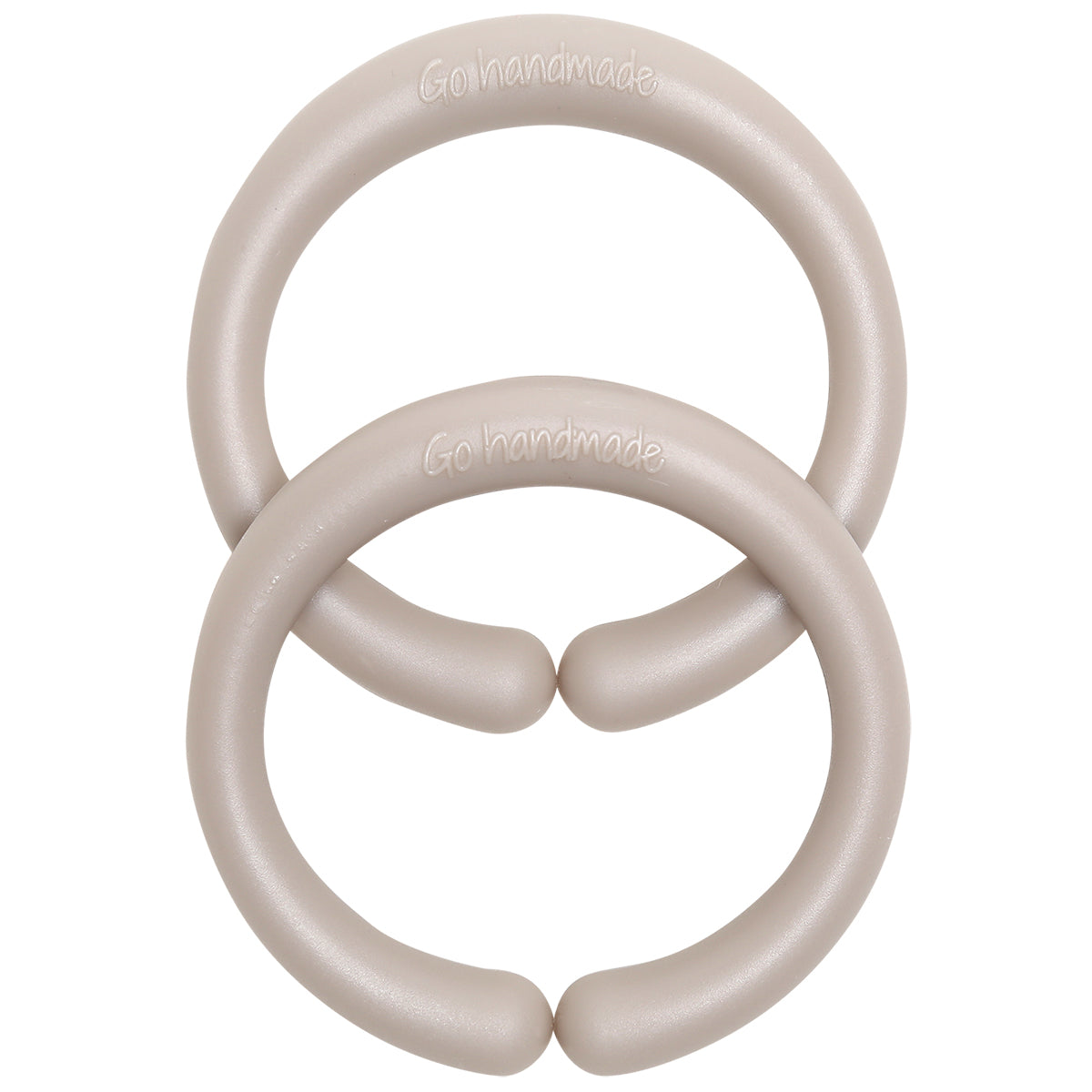 Anneaux de suspension en silicone 60 mm pour accessoires bébés - Beige