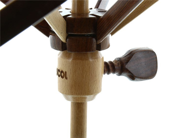 Rosewood woolen wool reel on a Rascol table