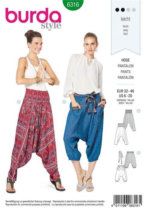 Pants pattern - Burda 6316