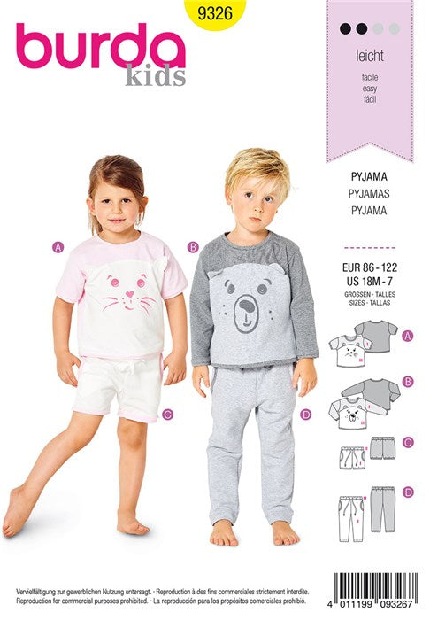 Patron de pyjamas - Burda 9326