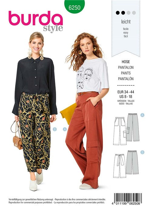 Ample pants pattern - Burda 6250