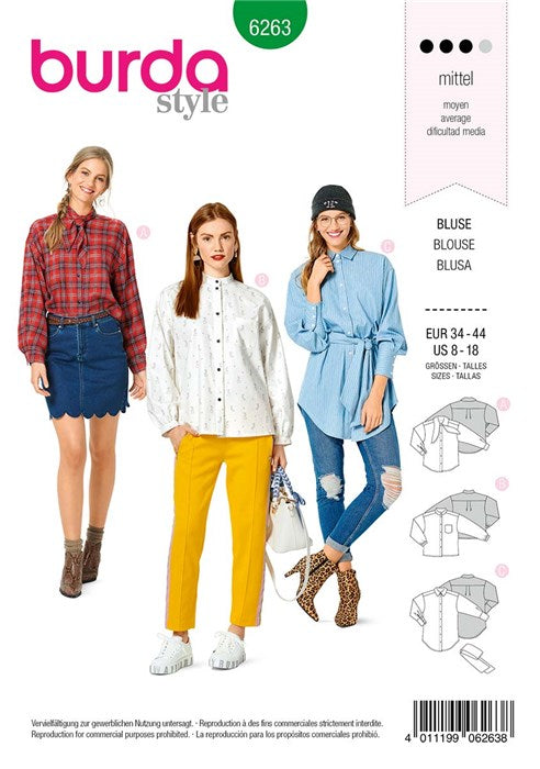 Blouse and shirt pattern - Burda 6263