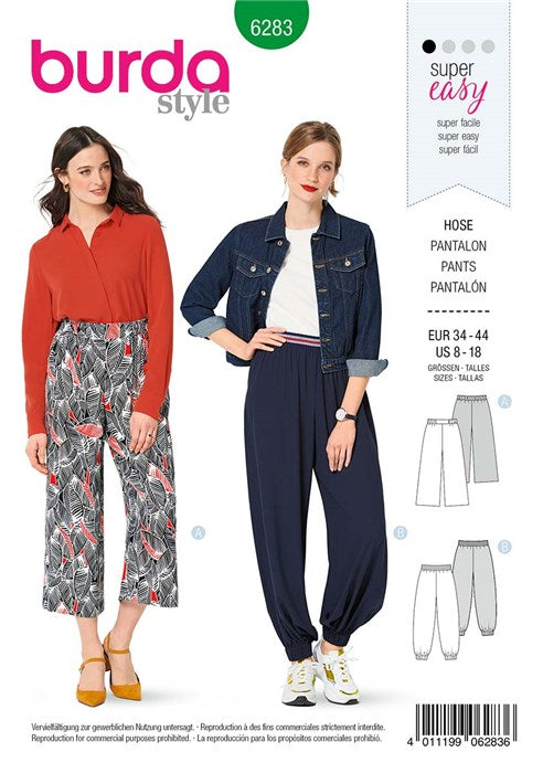 Bouffant pants pattern - Burda 6283