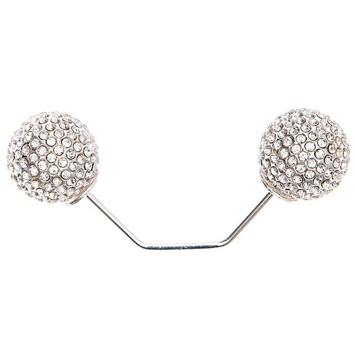 Screwed Epingle 2 Heads Branch Silver 65 mm - Rhinestone