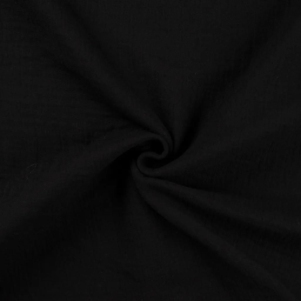 Double fabric of cotton gauze - black