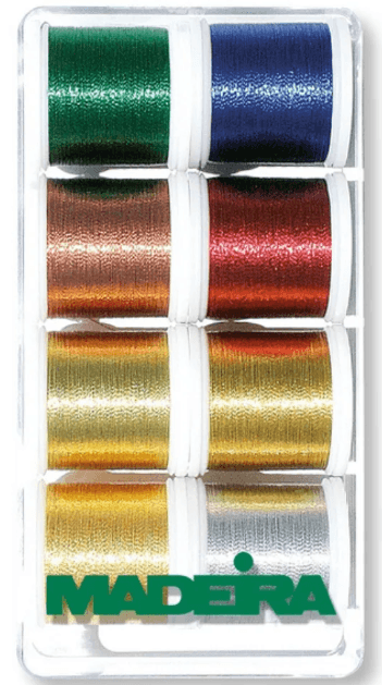 Mini box of embroidered metallic classic madeira