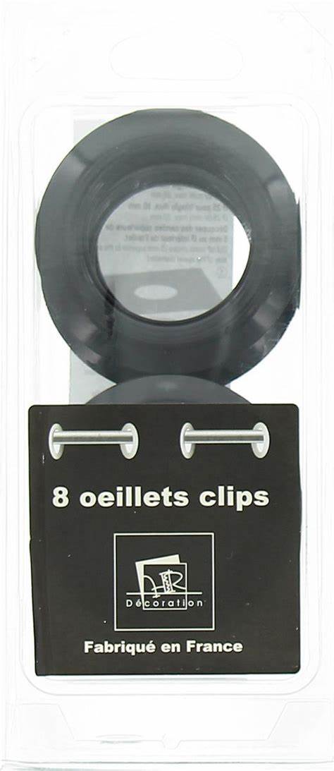 Lot 8 Ø44 mm curtain eyelets - brilliant - black