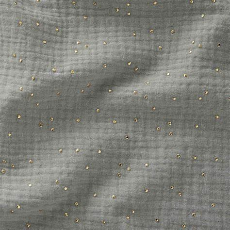 Double fabric cotton gauze mini golden pea - gray green