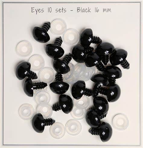 16 mm black safety eyes - 10 pairs