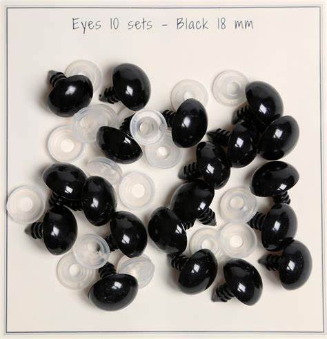 18 mm black safety eyes - 10 pairs