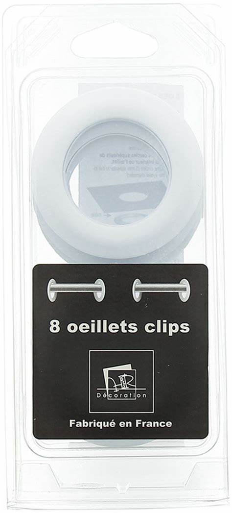 Lot 8 oeillets rideaux Ø44 mm - Mats - Blanc