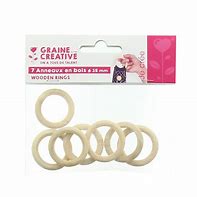 Natural wood rings for macrame 35 mm