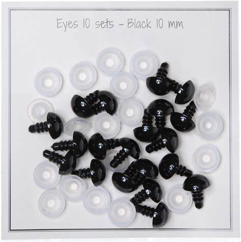 Yeux de sécurité noirs 10 mm - 10 paires