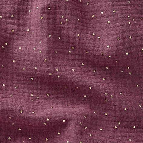 Double fabric cotton gauze mini golden pea - rosewood