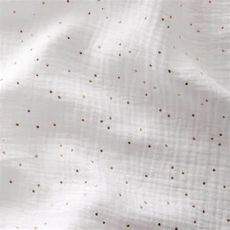 Double fabric cotton gauze mini golden pea - white