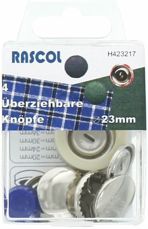 Boite de 4 boutons à recouvrir avec outil Rascol - 23 mm