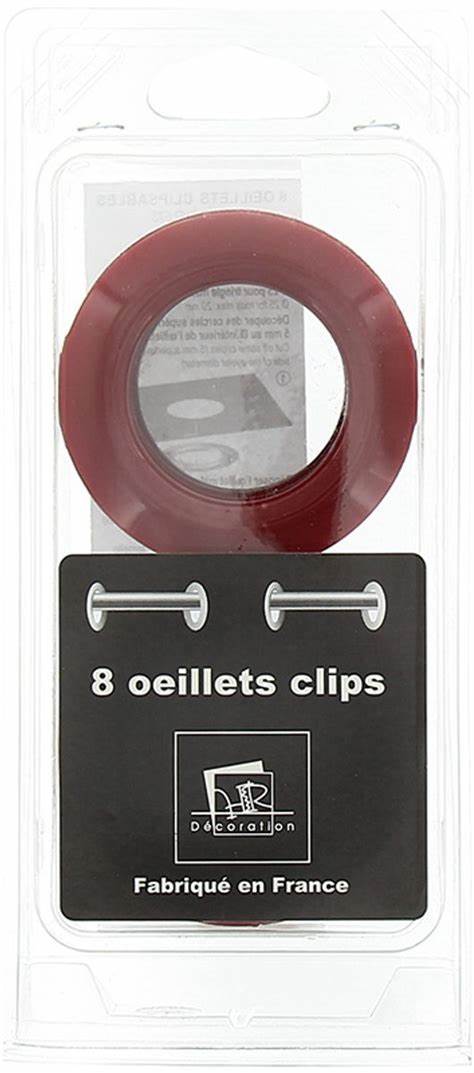 Lot 8 Ø44 mm curtain eyelets - brilliant - cherry