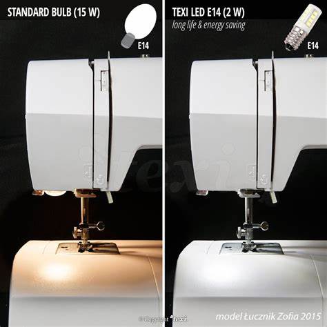 LED screw bulb for sewing machine