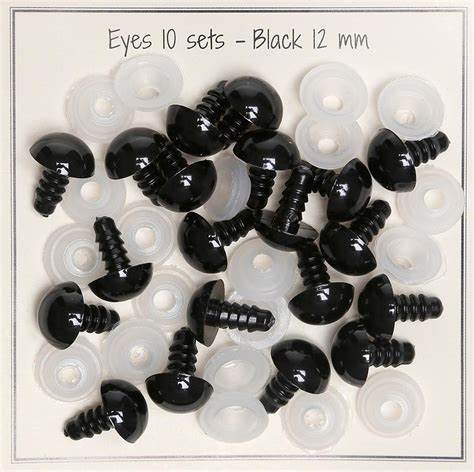 Black safety eyes 12 mm - 10 pairs