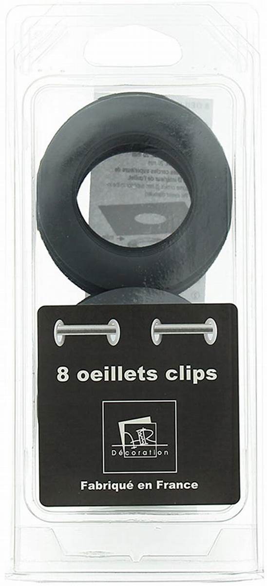 Lot 8 oeillets rideaux Ø44 mm - Mats - Gris