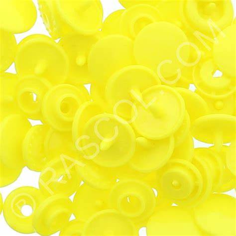 Sachet of 25 round Kam resin pressures - lemon yellow