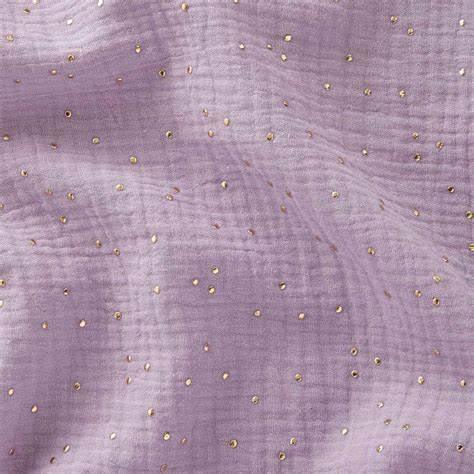 Double fabric cotton gauze mini golden peas - light lilacs