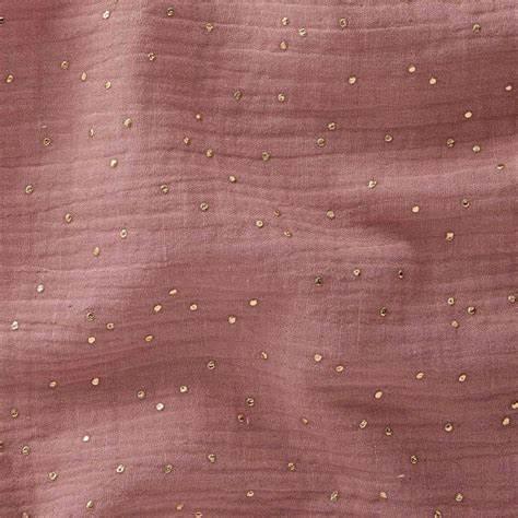 Double fabric cotton gauze mini golden peas - pink tea