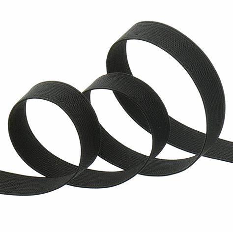 Black ribbed elastic