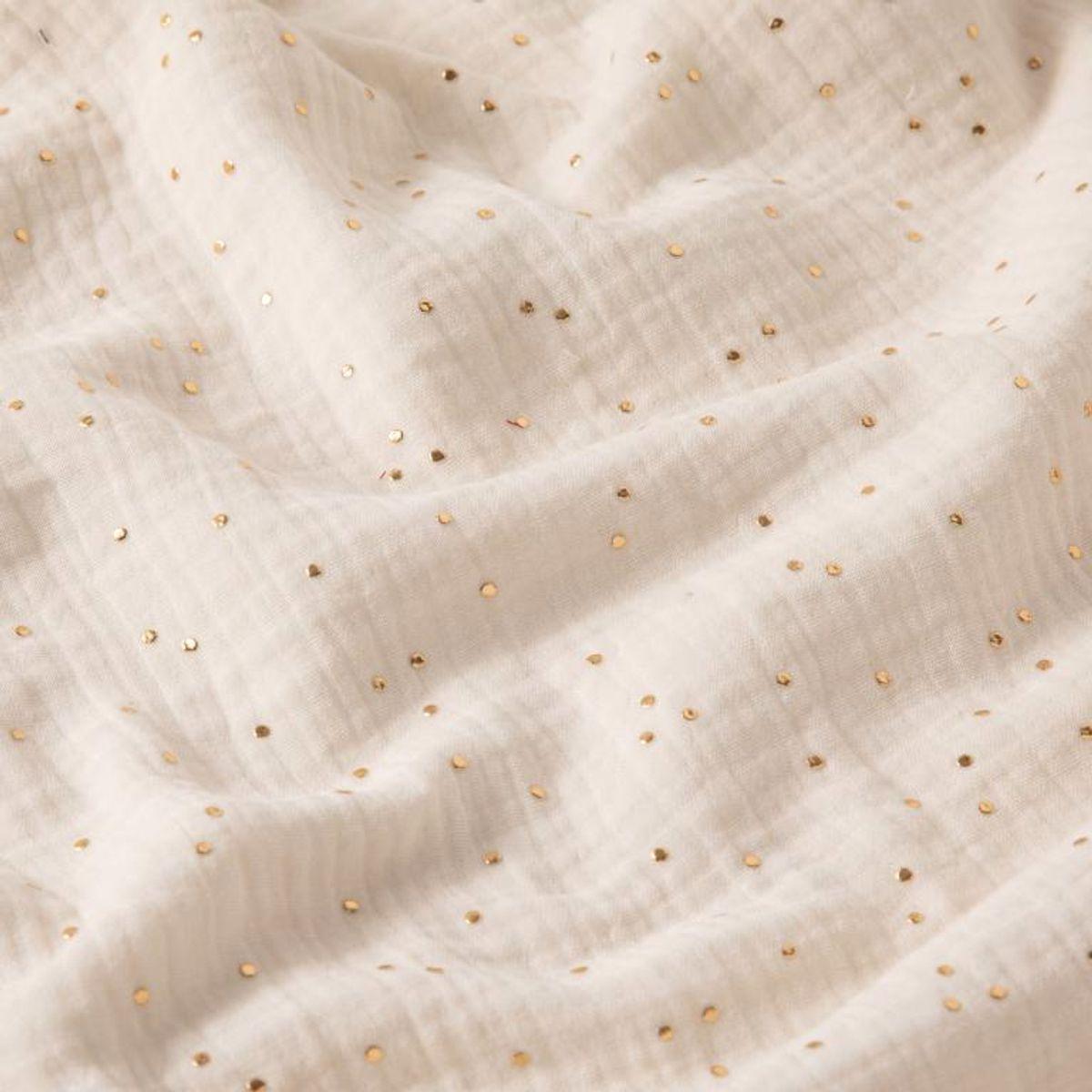 Double fabric cotton gauze mini golden peas - ecru