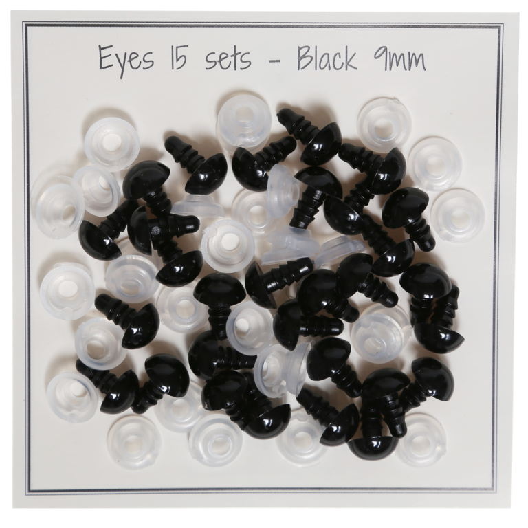 Black safety eyes 9 mm - 15 pairs