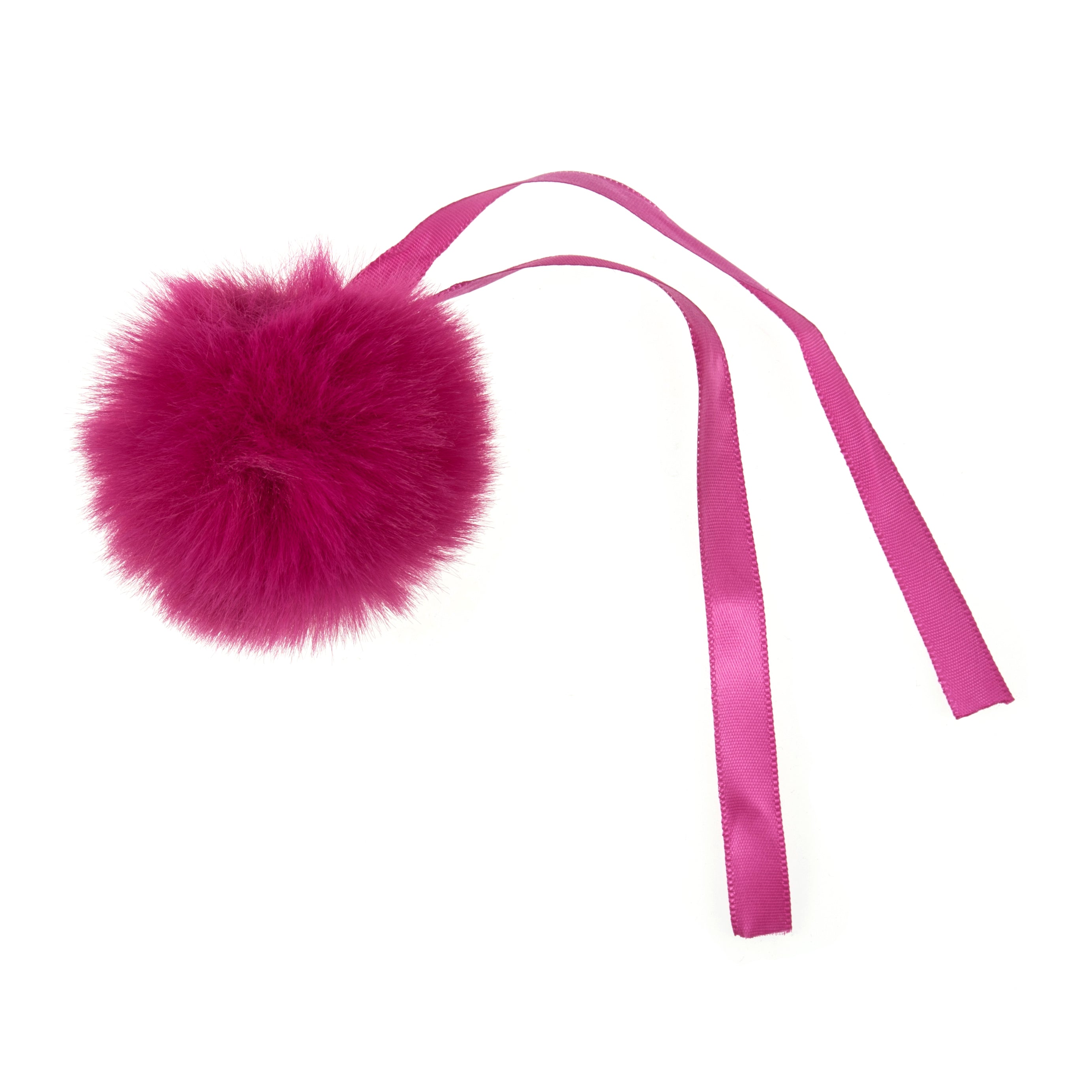 Pompon imitation fourrure 6 cm - Cerise