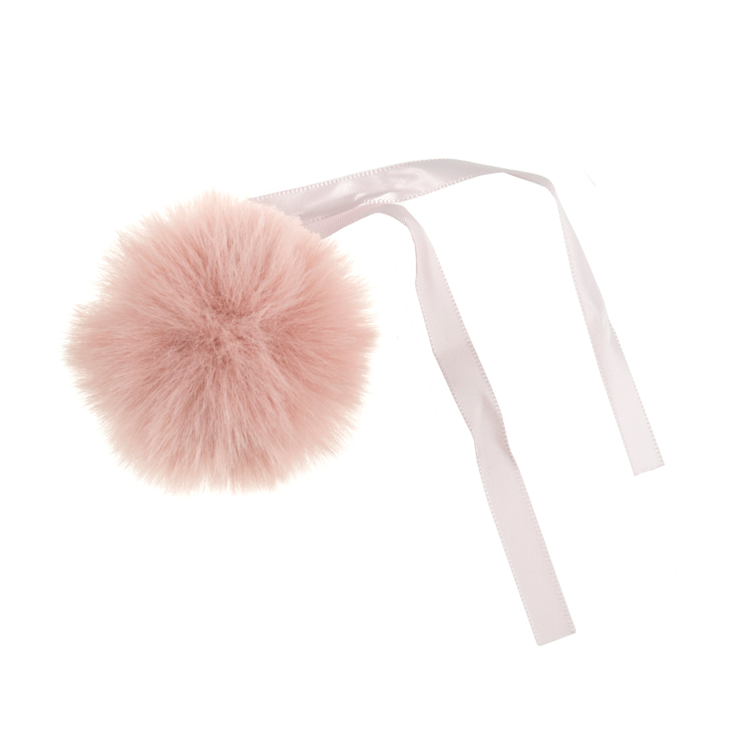 Pompon imitation fourrure 6 cm - Rose clair