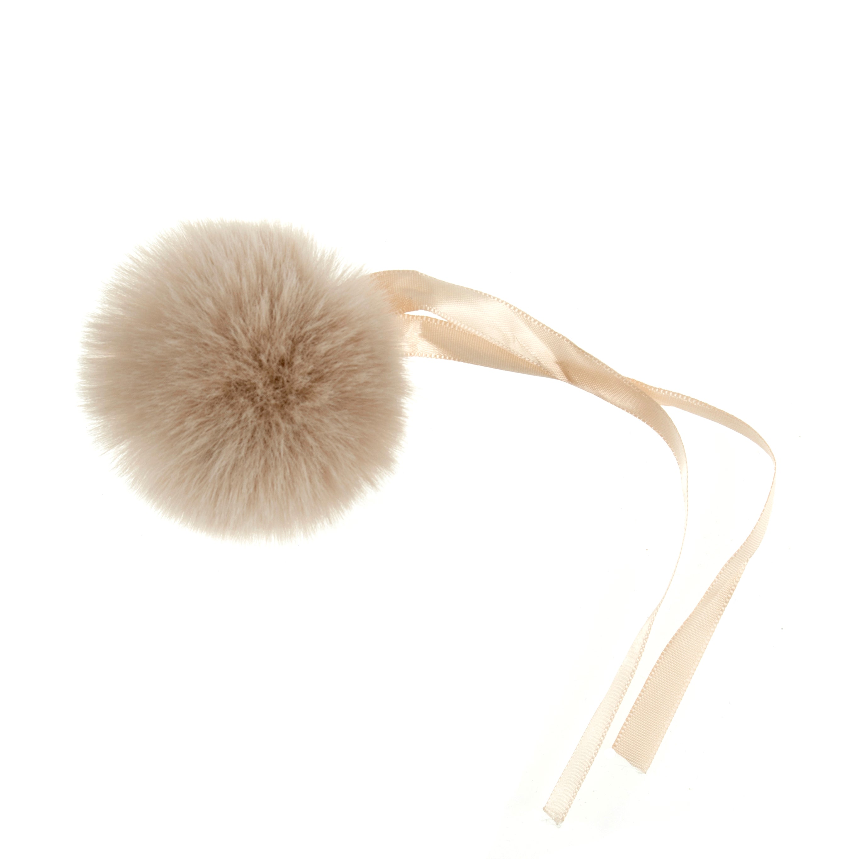 Pompon imitation fourrure 6 cm - Naturel