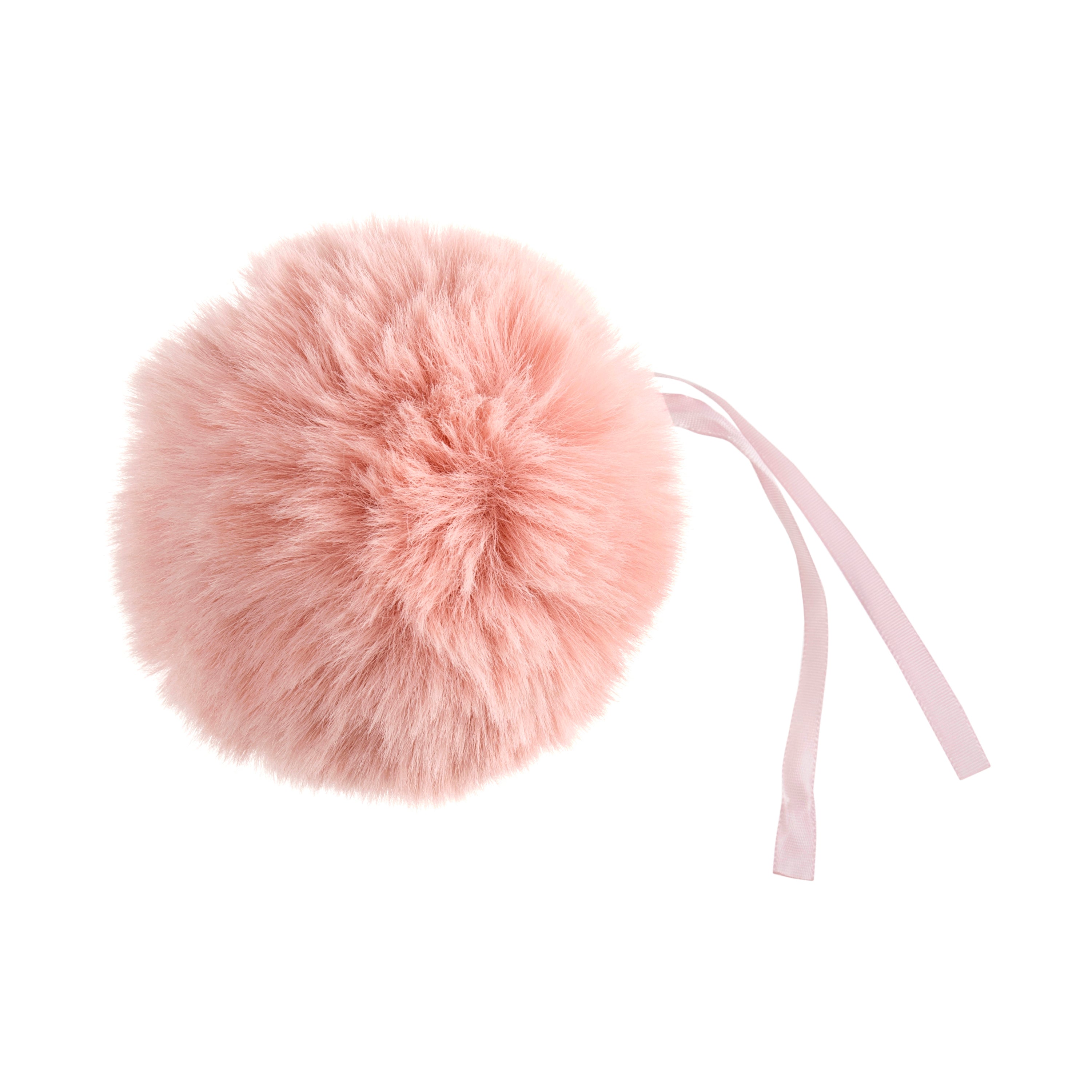 Pompon imitation fourrure 11 cm - Rose clair