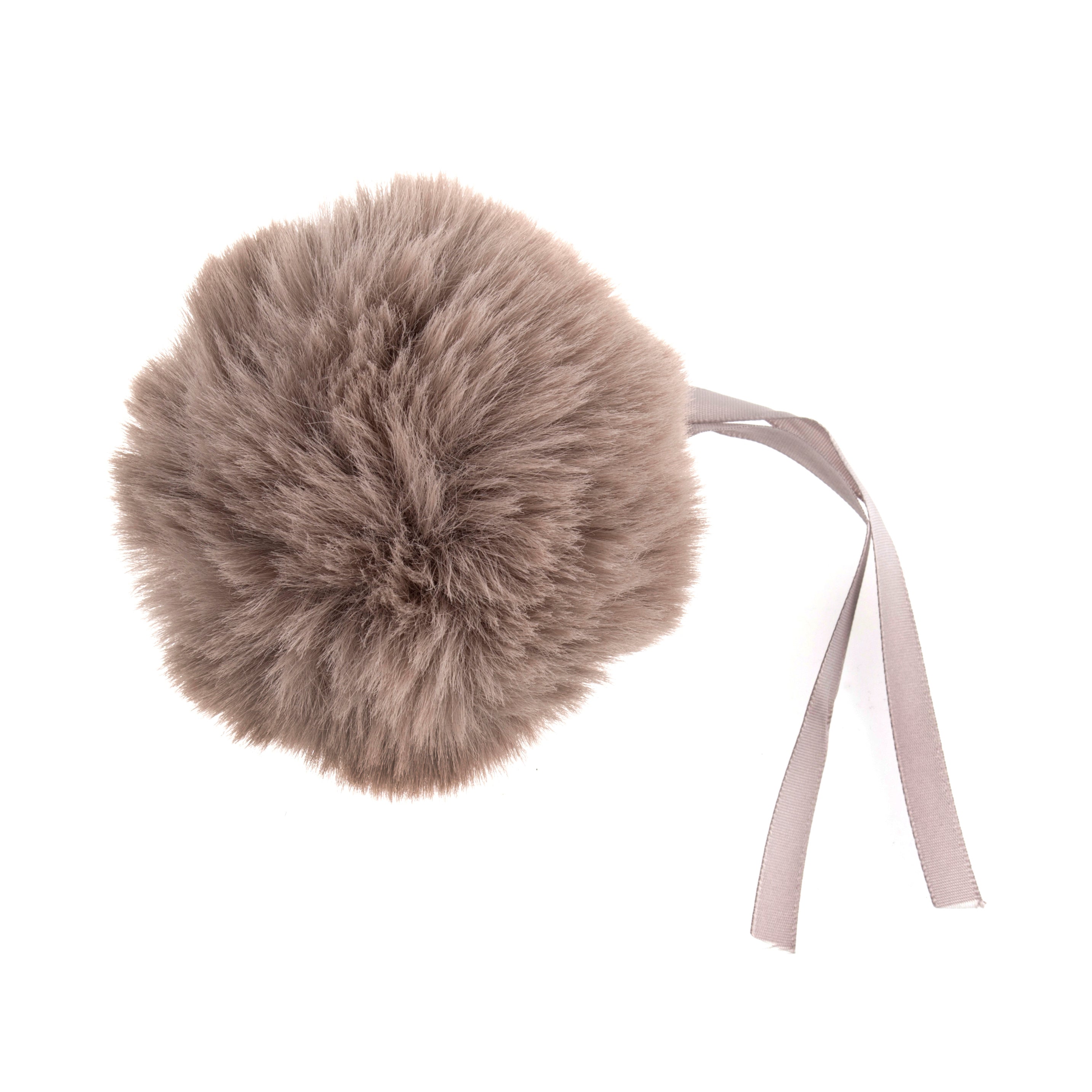 Pompon imitation fourrure 11 cm - Vison