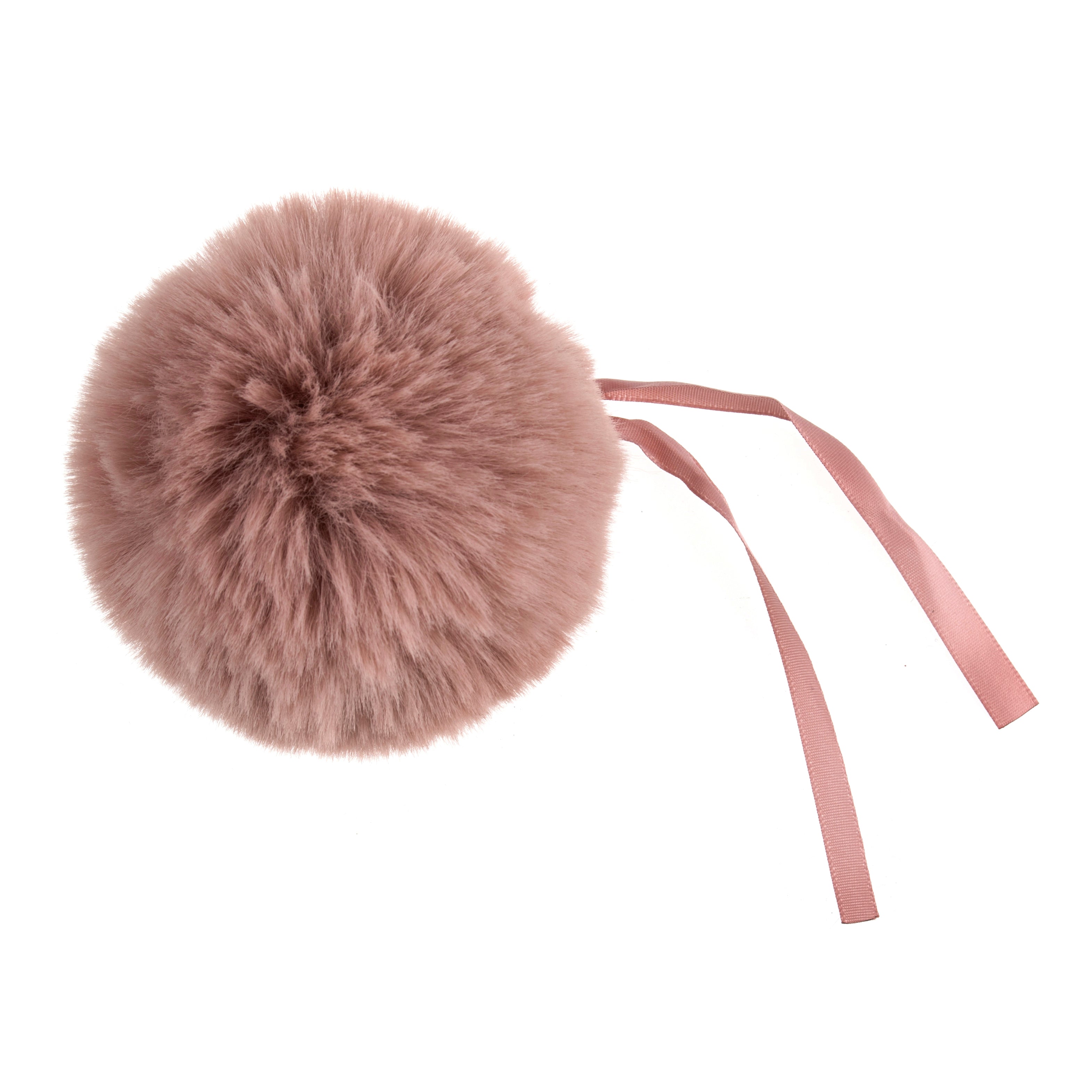 Pompon imitation fourrure 6 cm - Vieux rose