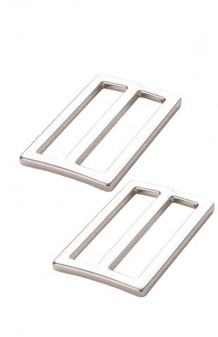 Set of 2 sliding loops 22 x 38 mm Silver