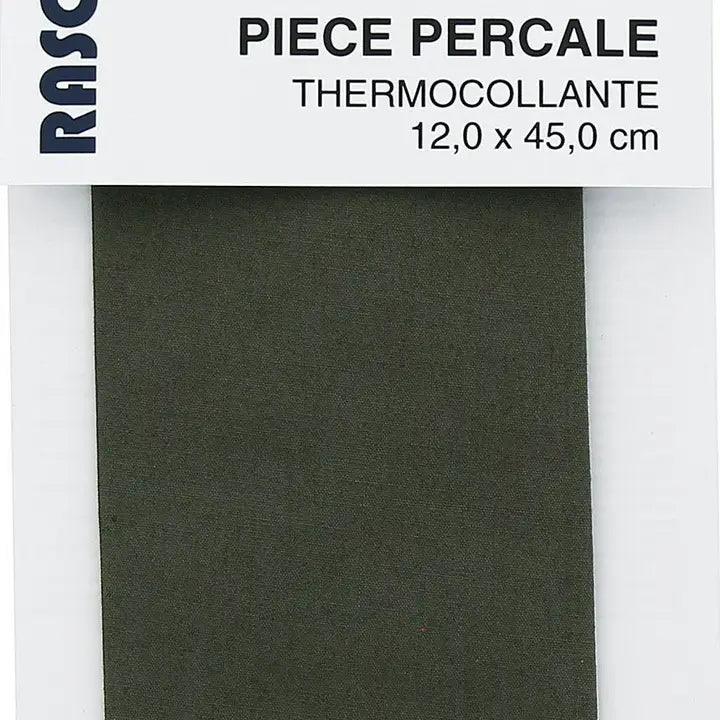 Percale thermocollante pour réparation - Vert olive foncé